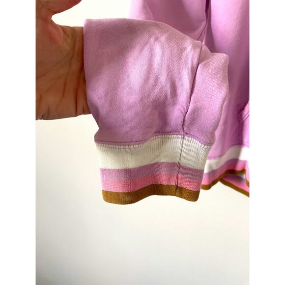 J. Crew Boho Striped Hoodie Sweatershirt Purple Size XS - Picture 6 of 8